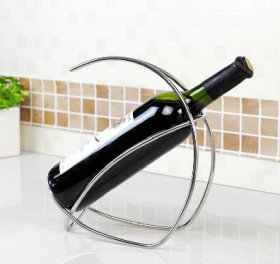 Decorative me<x>tal single wine rack