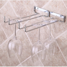 ONE SIDE OPEN TWO ROWS KITCHEN WINE GLASS HOLDER RACK