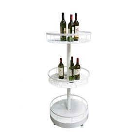 supermarket white metal 3 levers for promotional champagne wine display rack