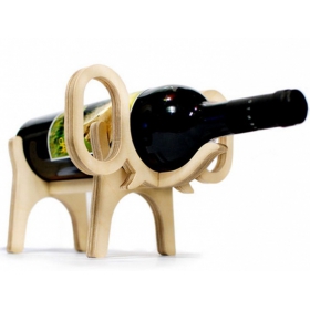 Exquisite and elegant single animal wood wine rack display onto the table