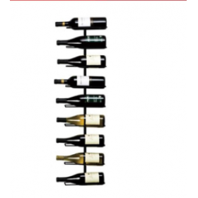 Well Designed 9 Tier Black Metal Wall mounted Wine Rack wine bottle holder