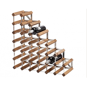 competitive price household morden ladder 27 bottles vanished pine wine racks wholesale