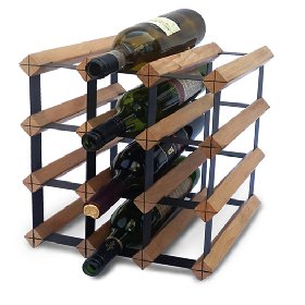 Minghou Wooden Red Wine Rack 12 Bottles storage Holder Display Shelf Wood Wine Rack